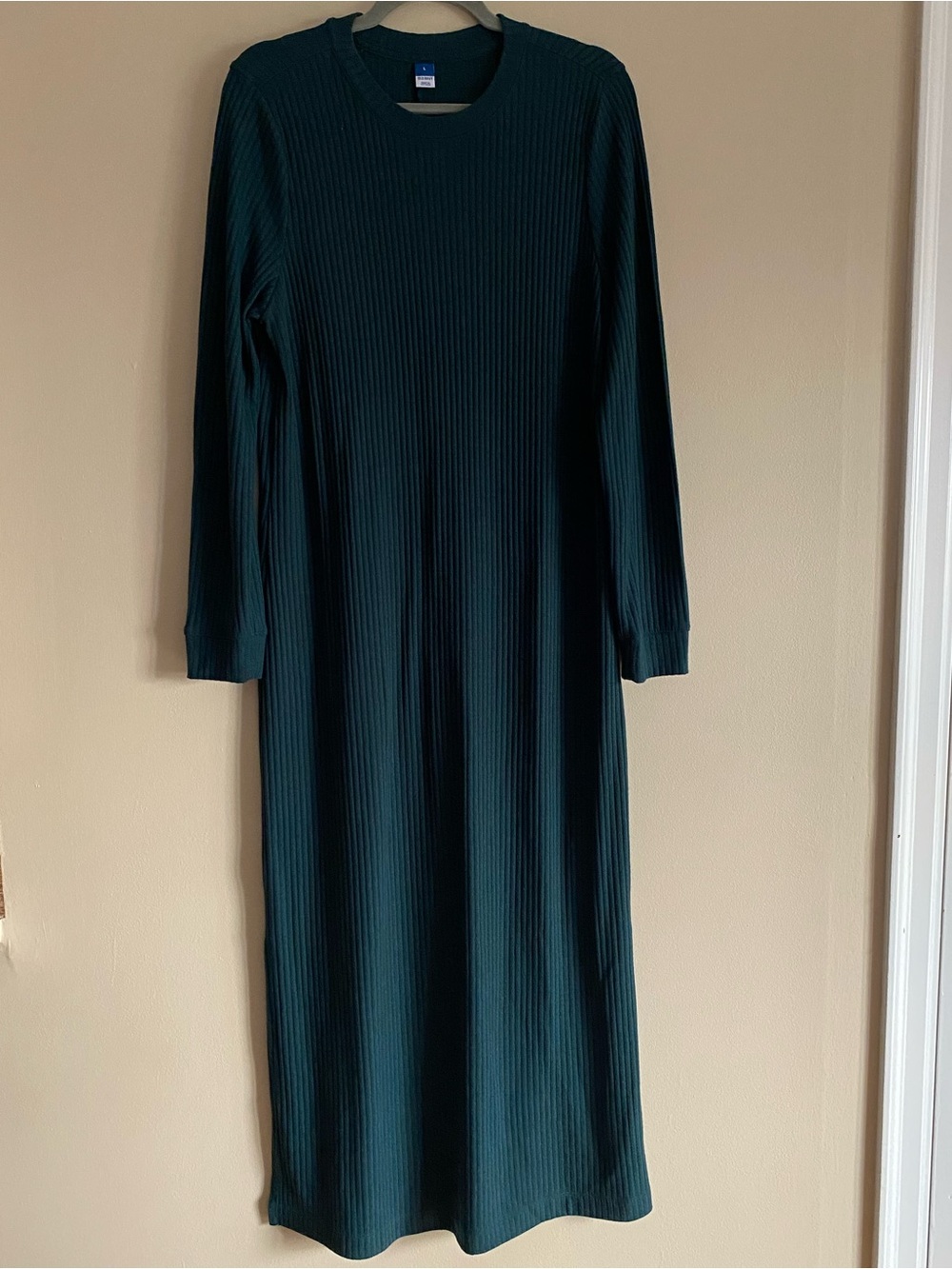 Old Navy Long Sleeve Ribbed Maxi Dress - Teal Green